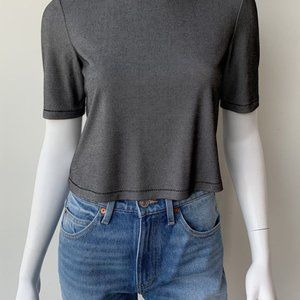 NWT Rag & Bone Quinn Zip Short-Sleeve Top